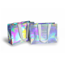 Luxury Custom Printed Bridesmaid Cosmetic Paper Shopping Holographic Gift Bag with Handle